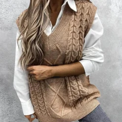 Truien & Vesten Dames*Carlotta - Elegant zomervest voor dames Abrikoos