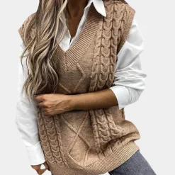 Truien & Vesten Dames*Carlotta - Elegant zomervest voor dames Abrikoos