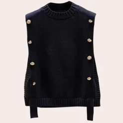 Truien & Vesten Dames*CAROL - Stijlvol Zomervest voor Dames Zwart