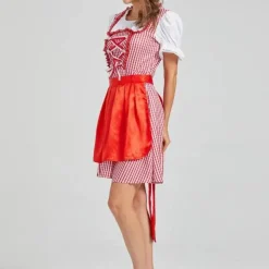 Jurken & Jumpsuits Dames*Carys - Charmante zomerjurk voor dames, perfect voor het Oktoberfest Rood