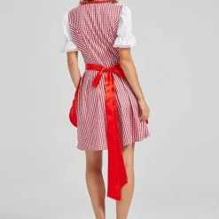 Jurken & Jumpsuits Dames*Carys - Charmante zomerjurk voor dames, perfect voor het Oktoberfest Rood