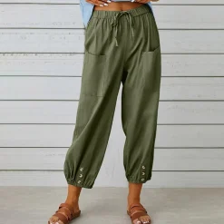 Broeken & Rokken Dames*Casual damesbroek met wijde pijpen voor de zomer