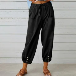 Broeken & Rokken Dames*Casual damesbroek met wijde pijpen voor de zomer