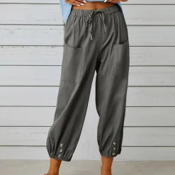 Broeken & Rokken Dames*Casual damesbroek met wijde pijpen voor de zomer