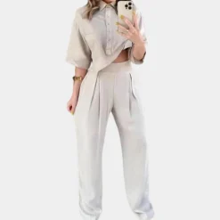 Sets Dames*Casual 2-delige damesset voor de zomer Beige