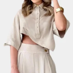 Sets Dames*Casual 2-delige damesset voor de zomer Beige