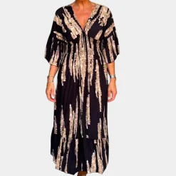 Jurken & Jumpsuits Dames*Casual en comfortabele midi-jurk voor dames - Perfect voor de zomer Zwart