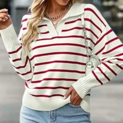Truien & Vesten Dames*Casual gestreepte damestrui voor de zomer