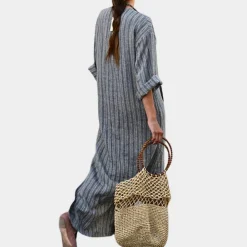 Jurken & Jumpsuits Dames*Casual gestreepte zomerjurk voor dames