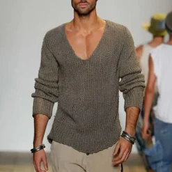 Truien & Vesten Heren*Casual heren trui met v-hals voor de zomer