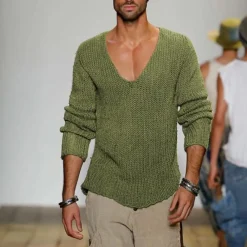 Truien & Vesten Heren*Casual heren trui met v-hals voor de zomer