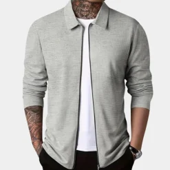 Jassen Heren*Casual herenjack met rits voor de zomer Grijs
