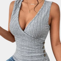 Topjes & Shirts Dames*Casual mouwloze damestop voor de zomer Grijs