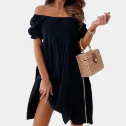 Jurken & Jumpsuits Dames*Casual off shoulder zomerjurk voor dames