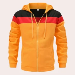 Jassen Heren*Casual zomer hoodie met kleurblok voor heren Oranje