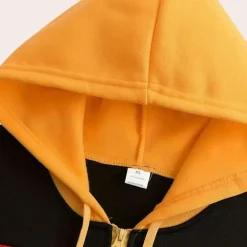 Jassen Heren*Casual zomer hoodie met kleurblok voor heren Oranje