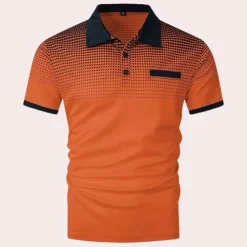 Shirts Heren*Casual zomer overhemd voor heren Oranje
