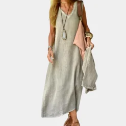 Jurken & Jumpsuits Dames*Casual v-hals dames maxi zomerjurk