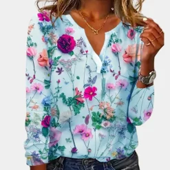 Blazers & Blouses Dames*Casual zomerse gebloemde damesblouse