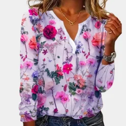 Blazers & Blouses Dames*Casual zomerse gebloemde damesblouse