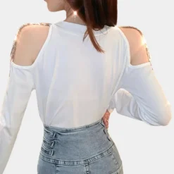 Topjes & Shirts Dames*CELINA - Luxe Zomers Schouderoverhemd voor Dames