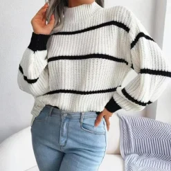 Truien & Vesten Dames*Celine - Modieuze dames zachte zomertrui met hoge hals