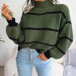 Truien & Vesten Dames*Celine - Modieuze dames zachte zomertrui met hoge hals