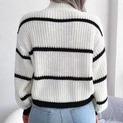 Truien & Vesten Dames*Celine - Modieuze dames zachte zomertrui met hoge hals