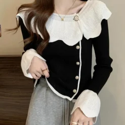 Truien & Vesten Dames*CHARNITA - Luxe Zomerse Trui voor Dames Zwart