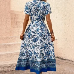 Jurken & Jumpsuits Dames*CHIARA - Elegante zomerjurk voor de lente en zomer Blauw