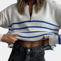 Truien & Vesten Dames*Citlali - Luchtige Gestreepte Damestrui voor de Zomer