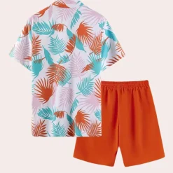 Sets Heren*Claiborne - Heren Hawaiian tweedelige zomerkledingset voor de zomer