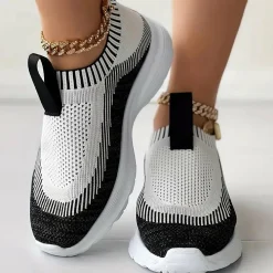 Damesschoenen*CLAIRE - Dames gebreide casual zomersneakers