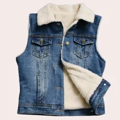 Truien & Vesten Dames*CLAIRE - Trendy Denim Vest voor Dames - Perfect voor de Zomer
