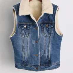 Truien & Vesten Dames*CLAIRE - Trendy Denim Vest voor Dames - Perfect voor de Zomer