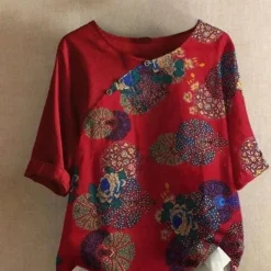 Blazers & Blouses Dames*Clarisa - Trendy Retro Zomerblouse voor dames