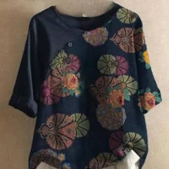 Blazers & Blouses Dames*Clarisa - Trendy Retro Zomerblouse voor dames