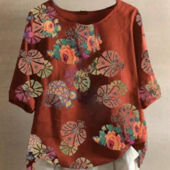 Blazers & Blouses Dames*Clarisa - Trendy Retro Zomerblouse voor dames