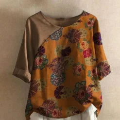 Blazers & Blouses Dames*Clarisa - Trendy Retro Zomerblouse voor dames