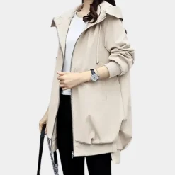 Jassen Dames*CLEMENTINE - Stijlvolle Lange Jas voor Vrouwen