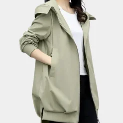 Jassen Dames*CLEMENTINE - Stijlvolle Lange Jas voor Vrouwen