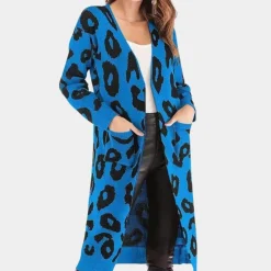 Truien & Vesten Dames*CLOTHILDE - Stijlvol Lang Dames Vest met Luipaardprint voor Zomeravonden