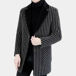 Jassen Heren*COLVERT - Klassieke Jas voor Heren Grijs