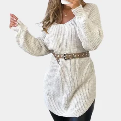 Truien & Vesten Dames*Comfortabele gebreide damestrui voor de zomer Beige