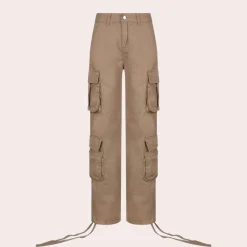 Broeken & Rokken Dames*Concetta - Zomerse klassieke cargo broek voor dames Khaki
