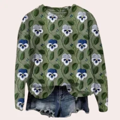 Truien & Vesten Dames*Cora - Luchtige Damestrui met Bloemborduurwerk voor de Zomer