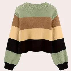 Truien & Vesten Dames*DAIANA - Modieuze Zomerse Gewas Trui voor Dames Groen