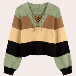 Truien & Vesten Dames*DAIANA - Modieuze Zomerse Gewas Trui voor Dames Groen