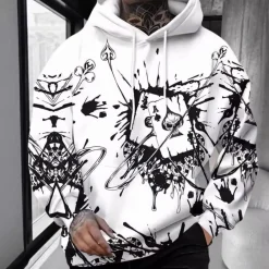 Truien & Vesten Heren*DALE - Lichte Bedrukte Hoodie voor Heren - Zomereditie Wit