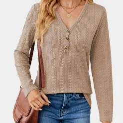 Topjes & Shirts Dames*Damesshirt met lange mouwen - Luchtige Zomereditie